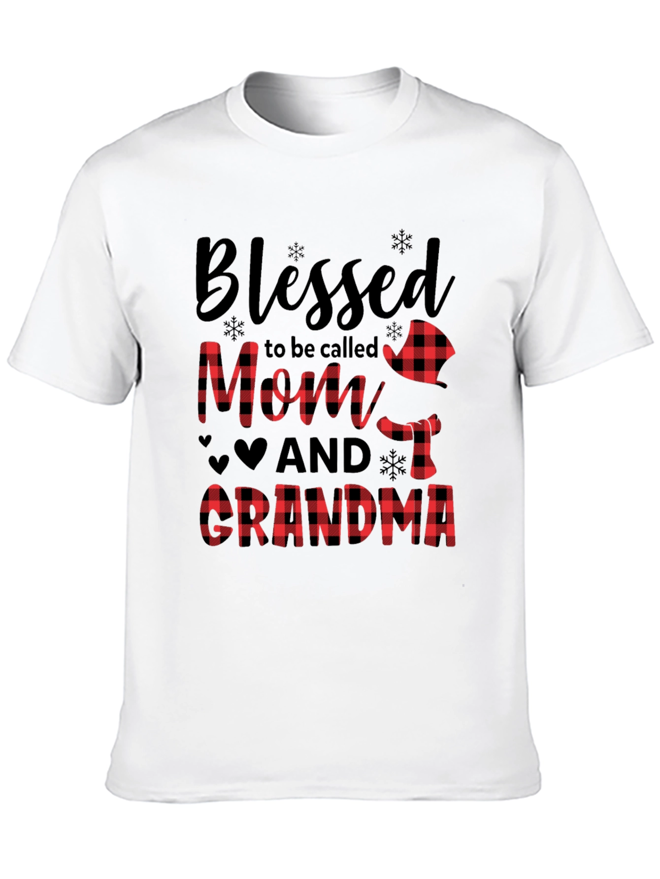 Blessed Mom and Grandma Plaid Graphic Tee