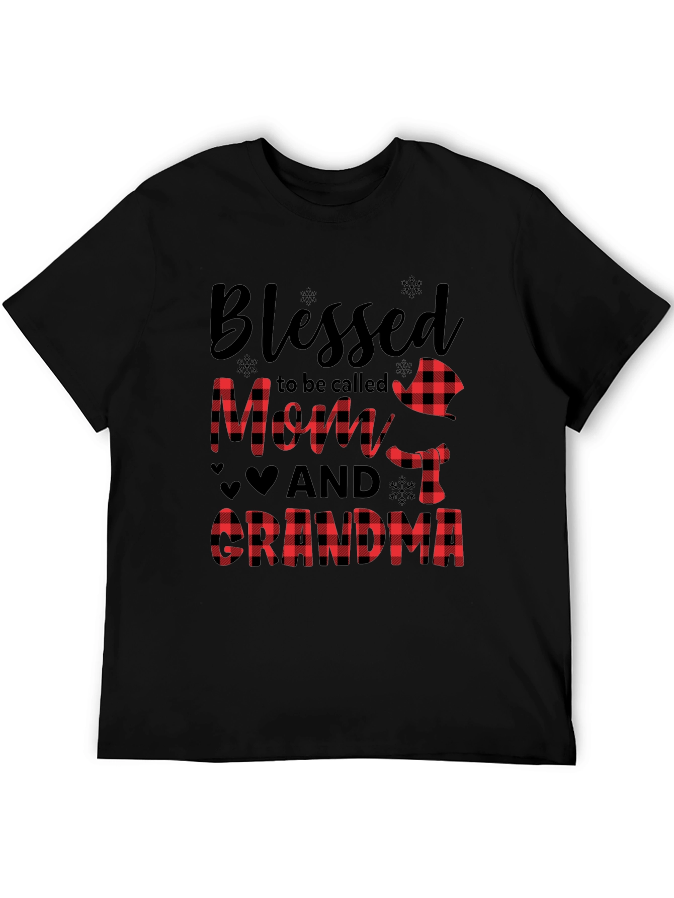 Blessed Mom and Grandma Plaid Graphic Tee