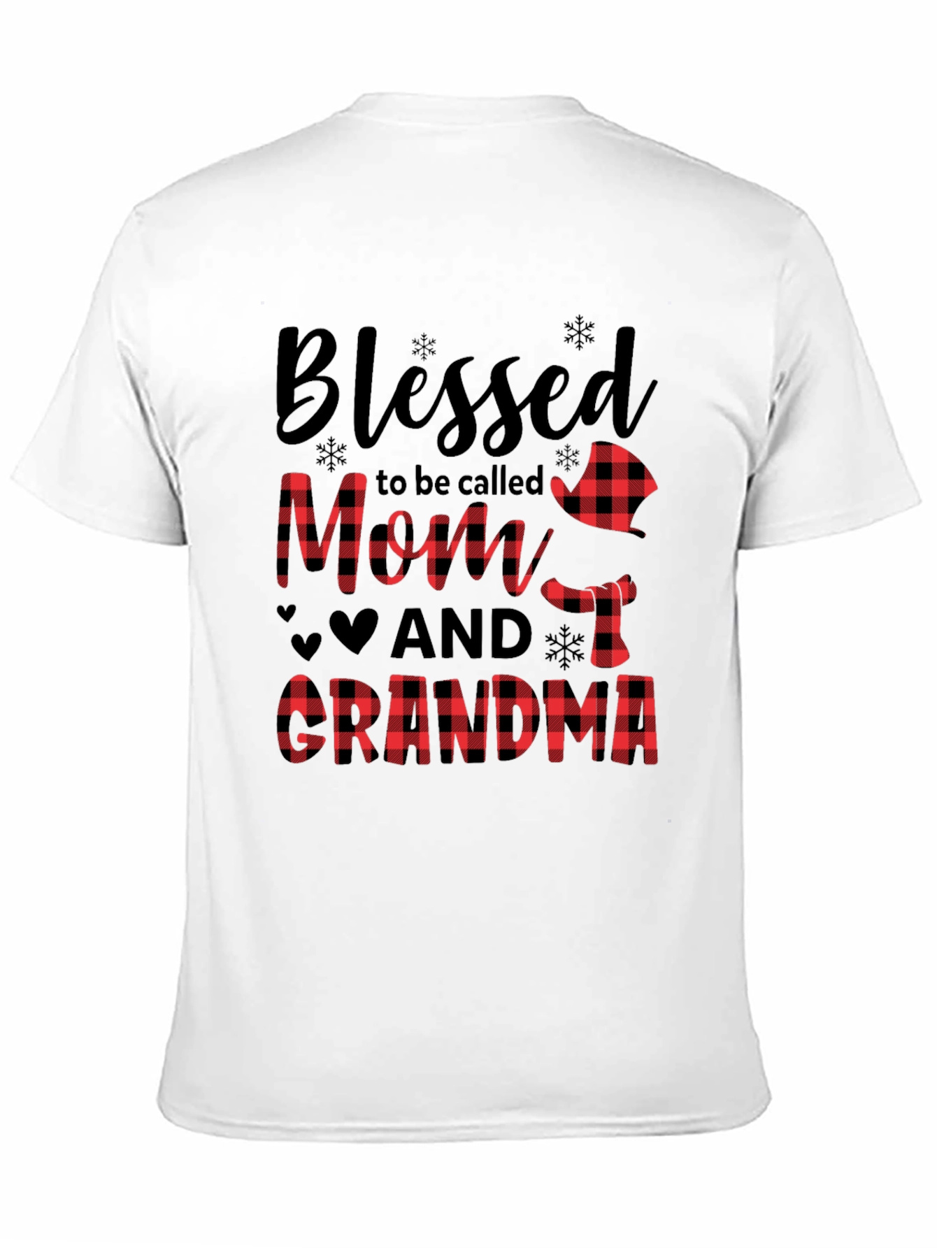 Blessed Mom and Grandma Plaid Graphic Tee