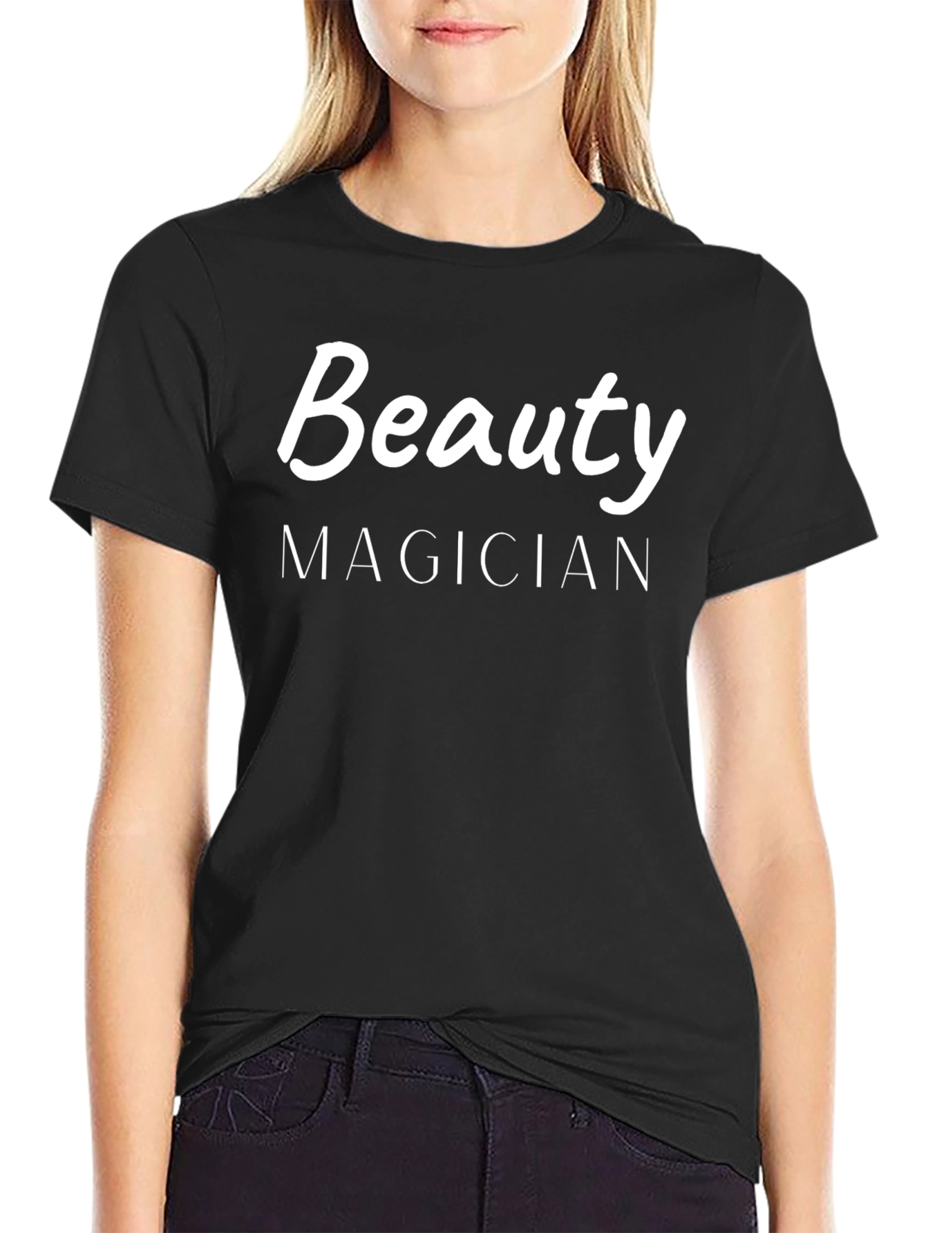 Beauty Magician Graphic Tee - Black Cotton