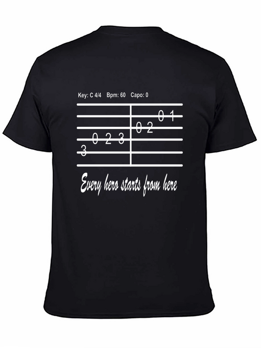 Guitar Chord T-Shirt - Every Hero Starts From Here