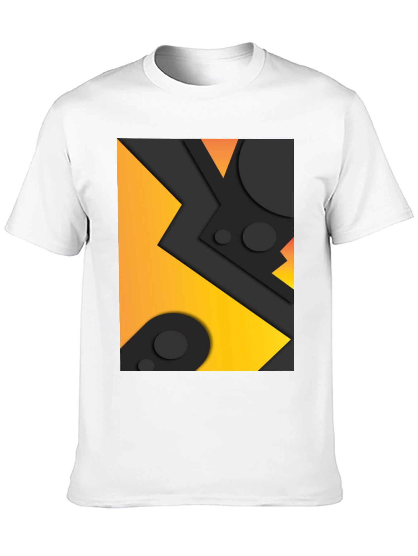 Geometric Abstract Graphic Tee - Black