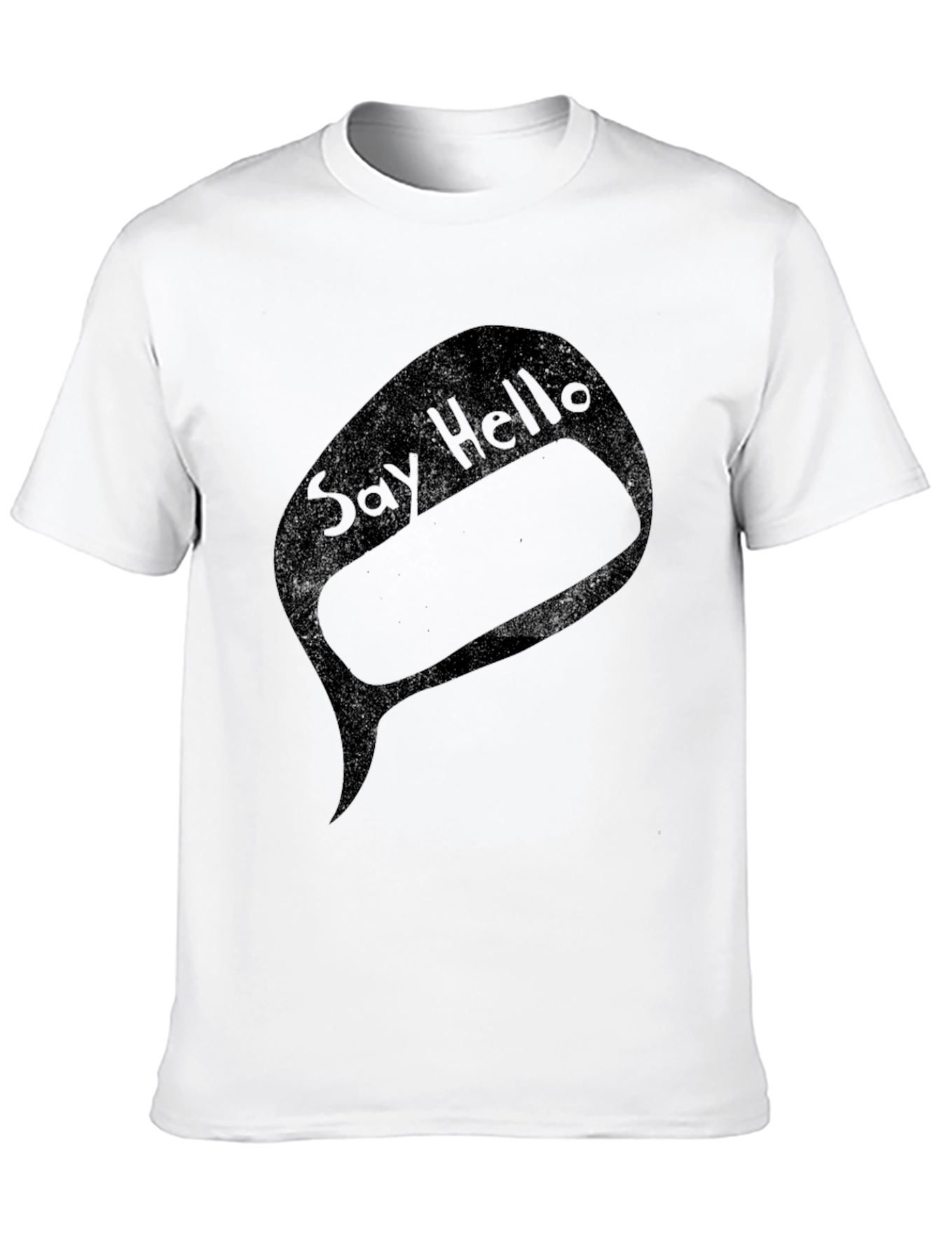 Say Hello Graphic T-Shirt - Black Casual Tee