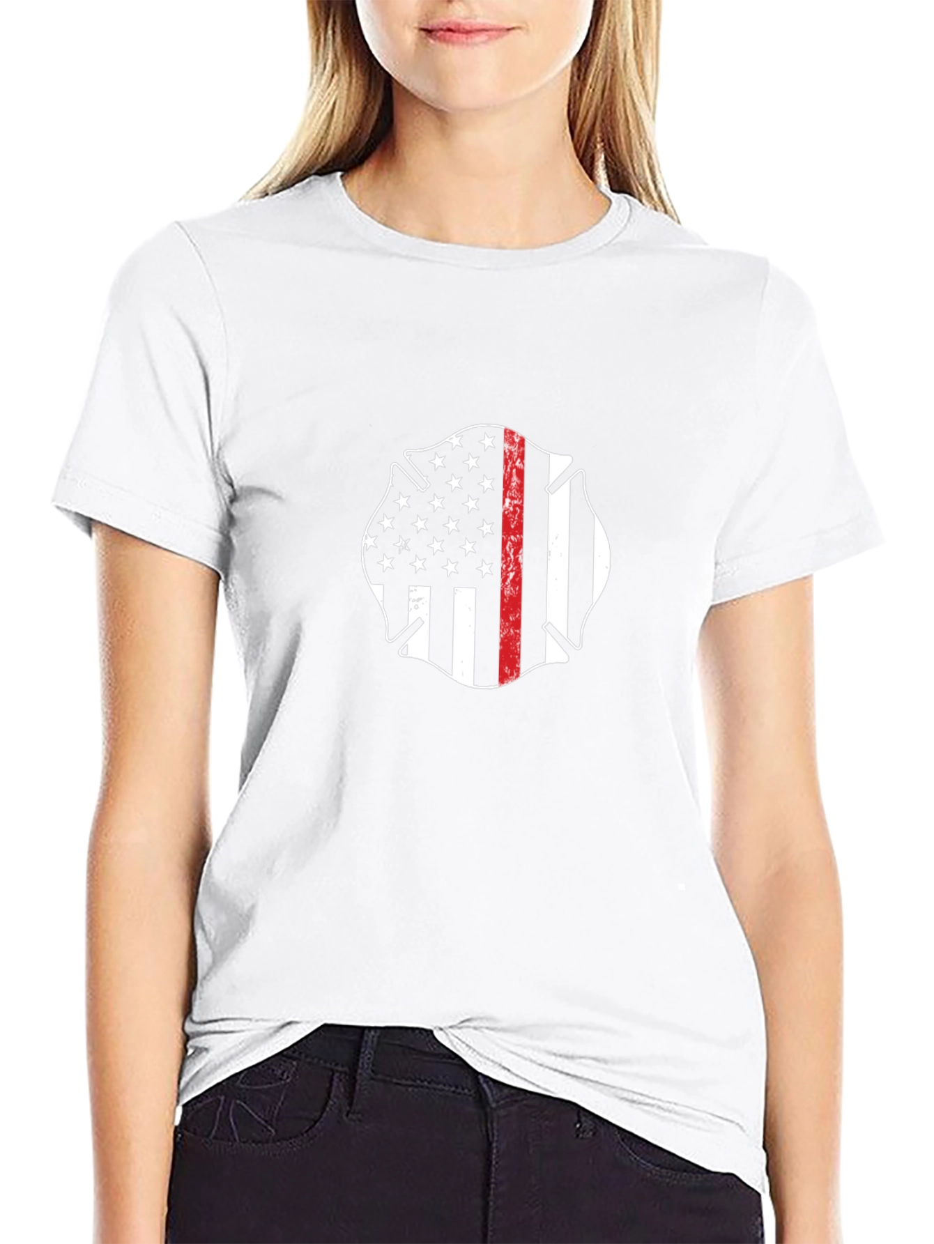 Firefighter Maltese Cross Flag T-Shirt