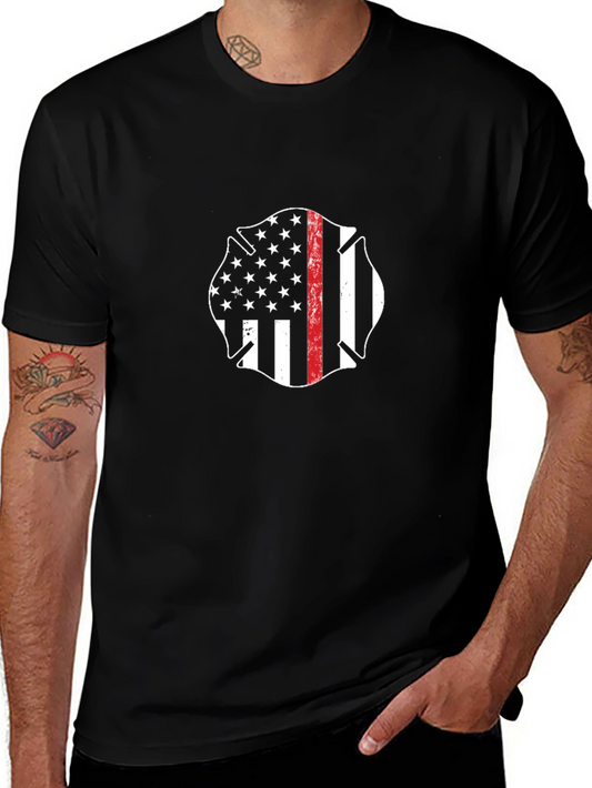 Firefighter Maltese Cross Flag T-Shirt