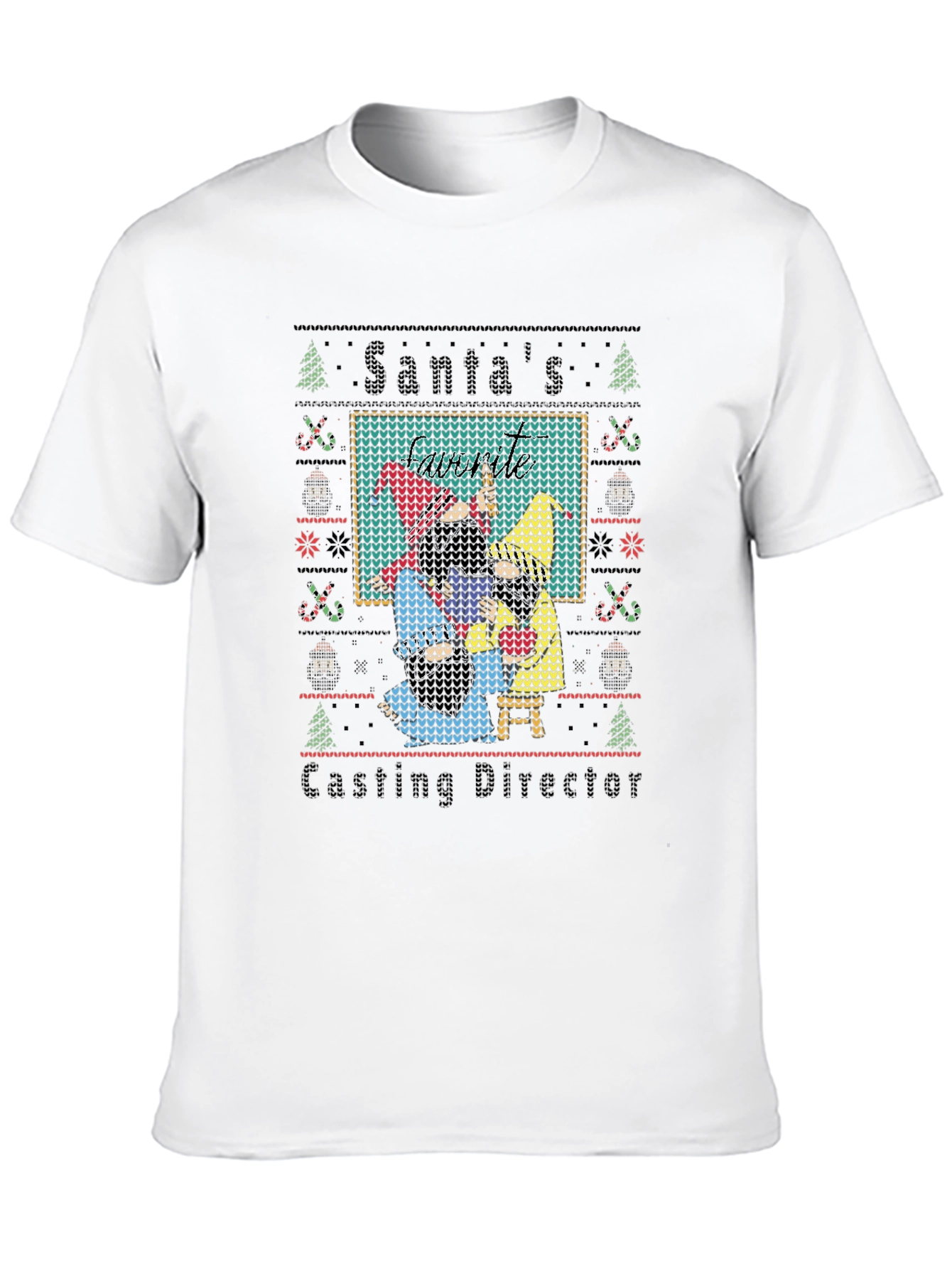 Santas Casting Director T-Shirt Ugly Xmas Sweater Style