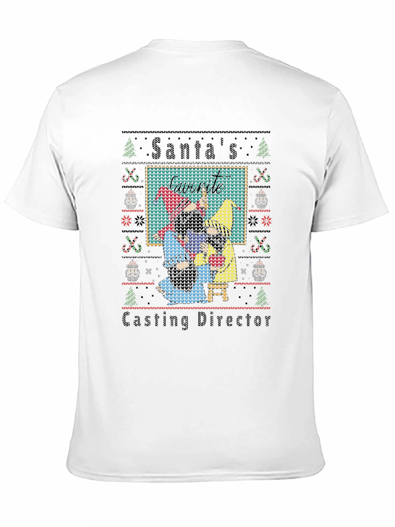 Santas Casting Director T-Shirt Ugly Xmas Sweater Style