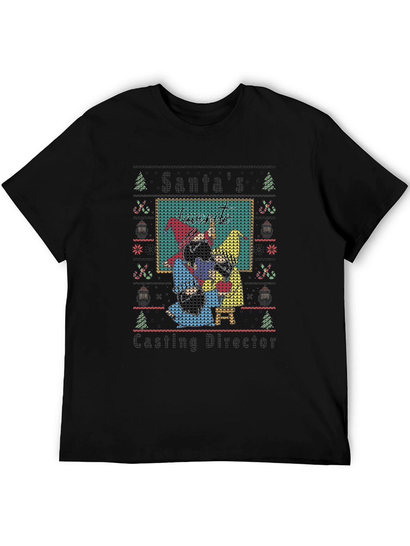 Santas Casting Director T-Shirt Ugly Xmas Sweater Style