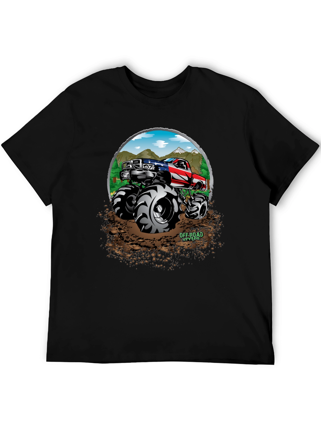 Off-Road Truck Graphic Tee - Patriotic Monster Truck Design