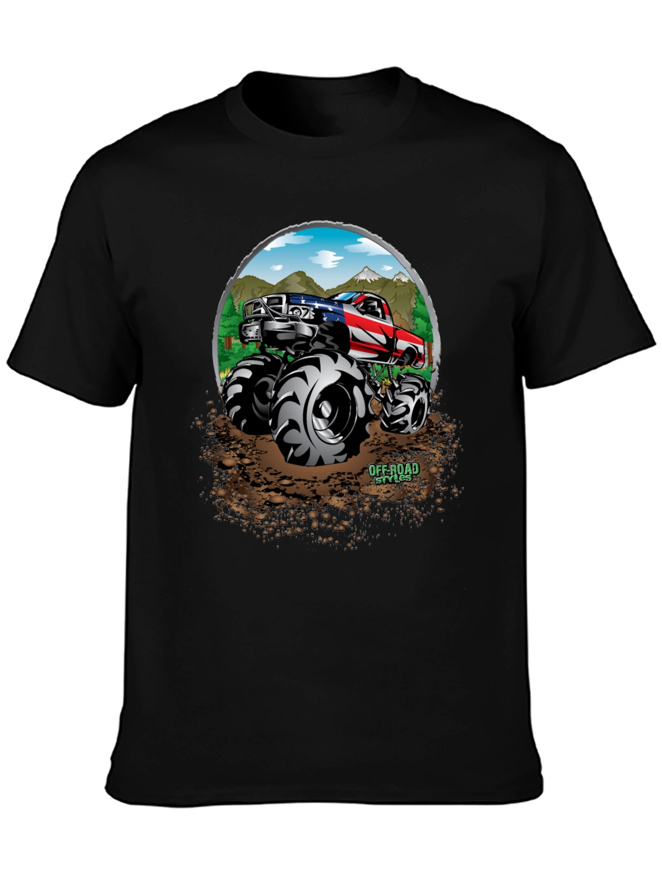 Off-Road Truck Graphic Tee - Patriotic Monster Truck Design