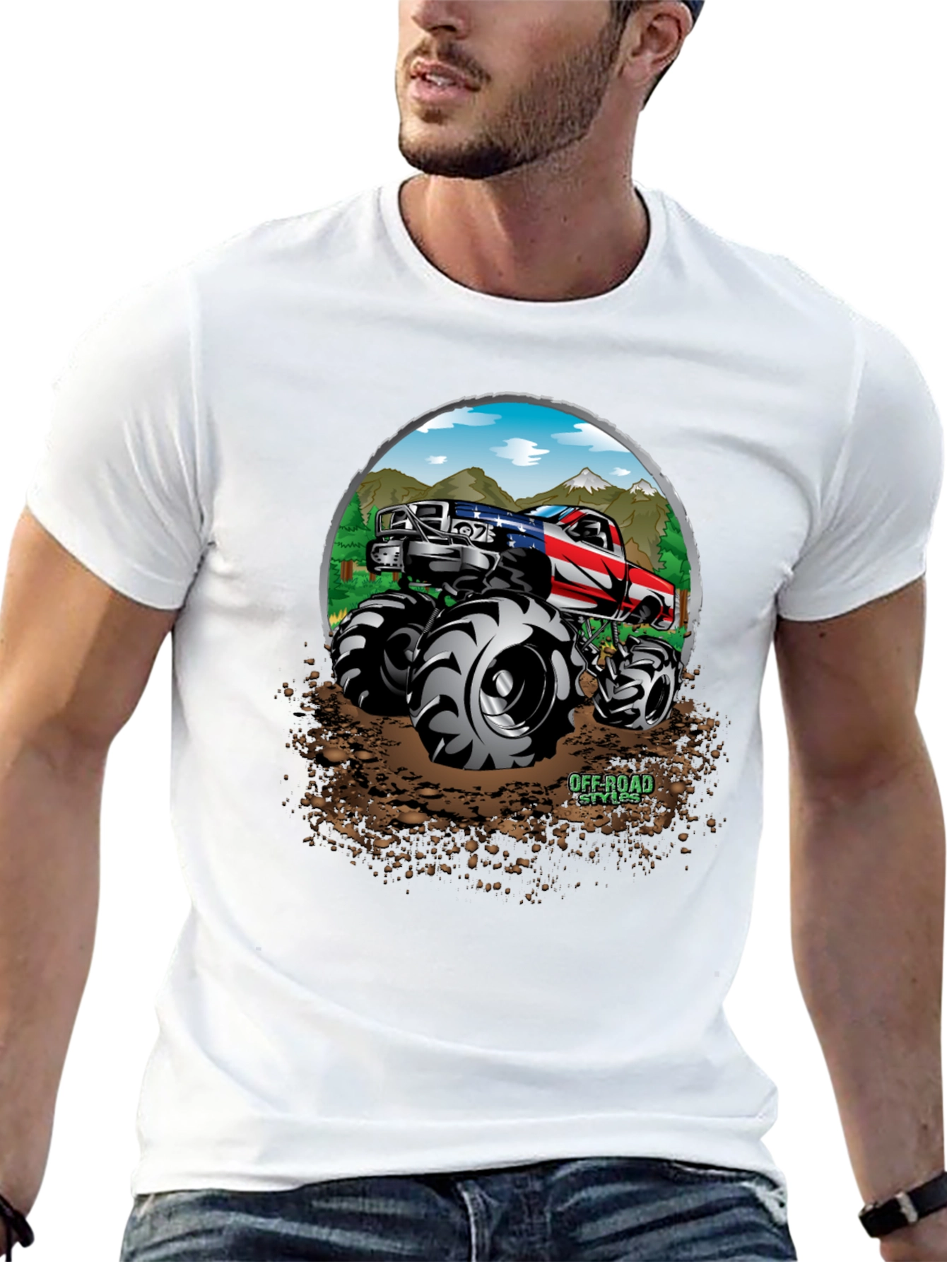 Off-Road Truck Graphic Tee - Patriotic Monster Truck Design