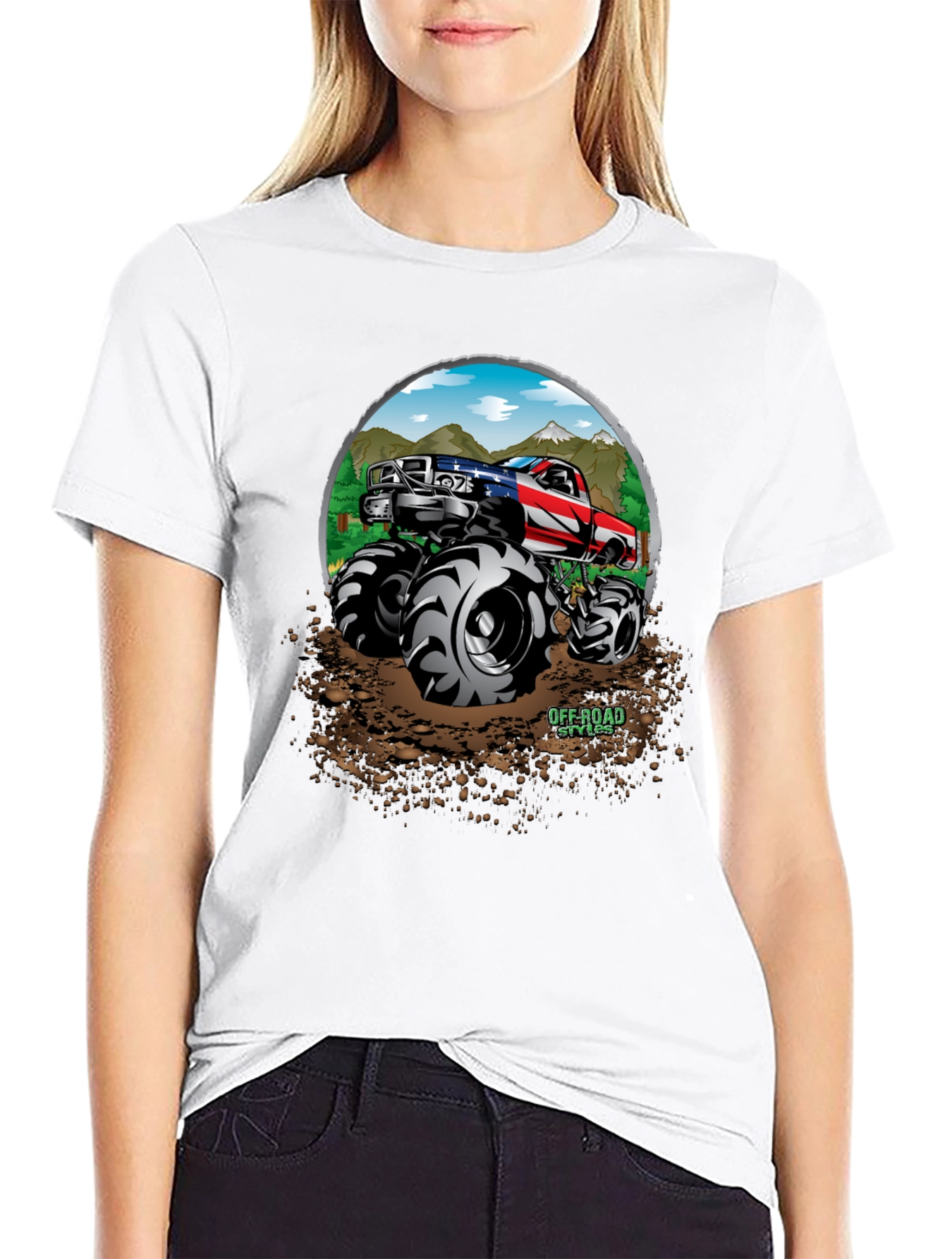 Off-Road Truck Graphic Tee - Patriotic Monster Truck Design