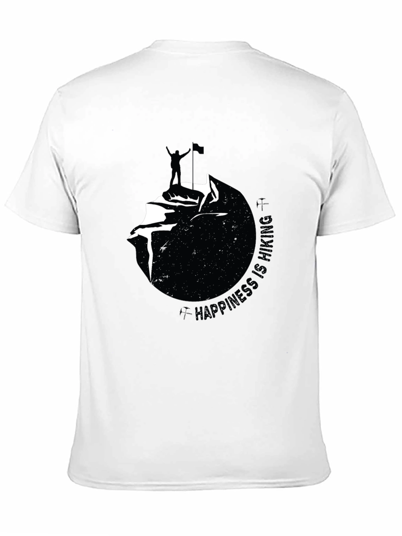 Happiness Is Hiking Black Graphic Tee