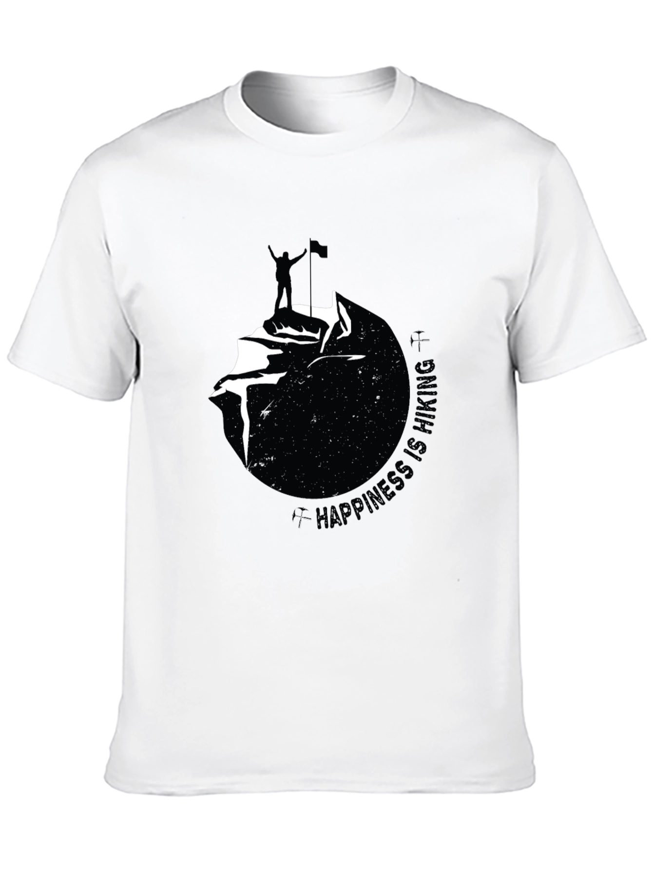 Happiness Is Hiking Black Graphic Tee