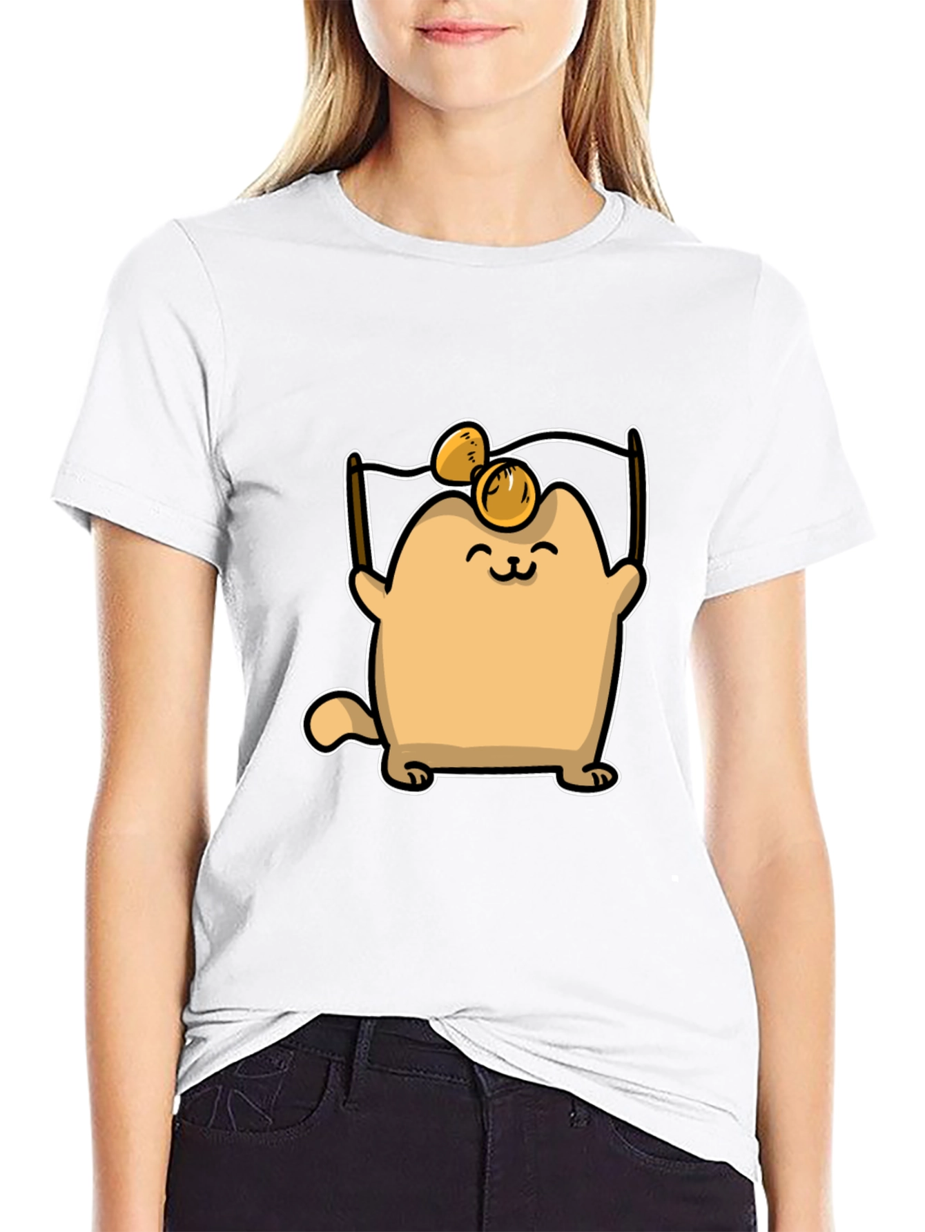 Cute Cat T-Shirt - Cartoon Design
