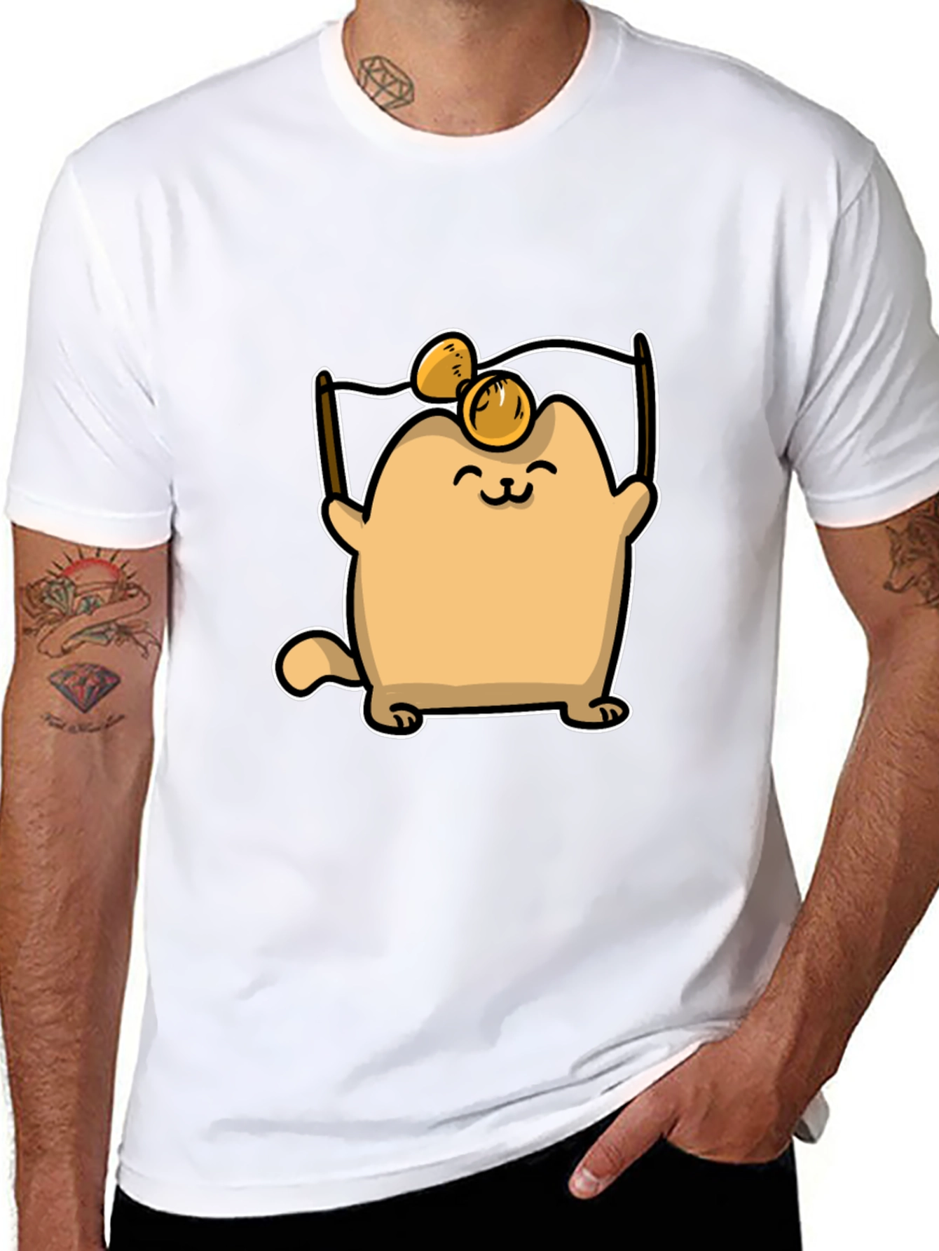 Cute Cat T-Shirt - Cartoon Design