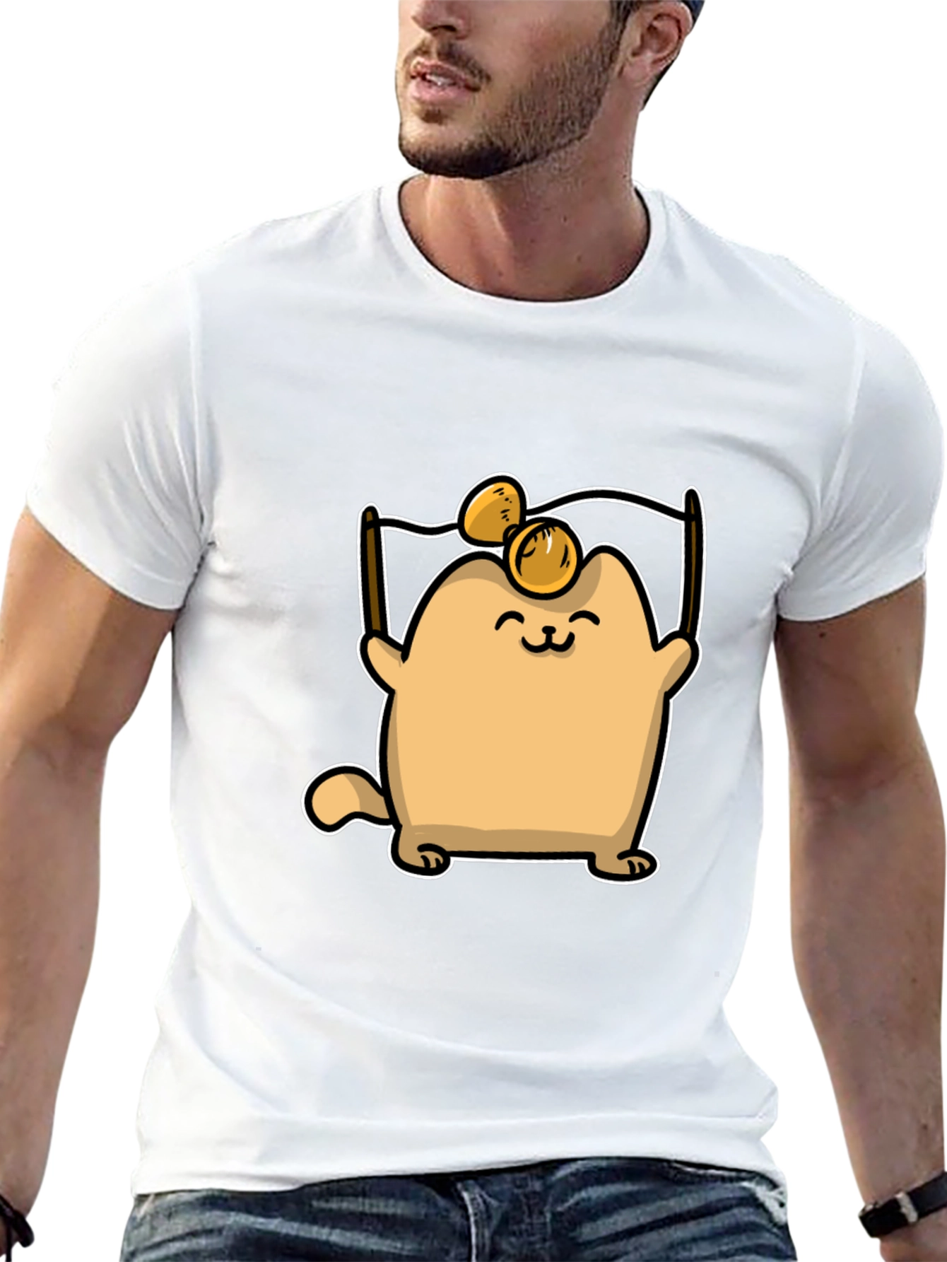 Cute Cat T-Shirt - Cartoon Design