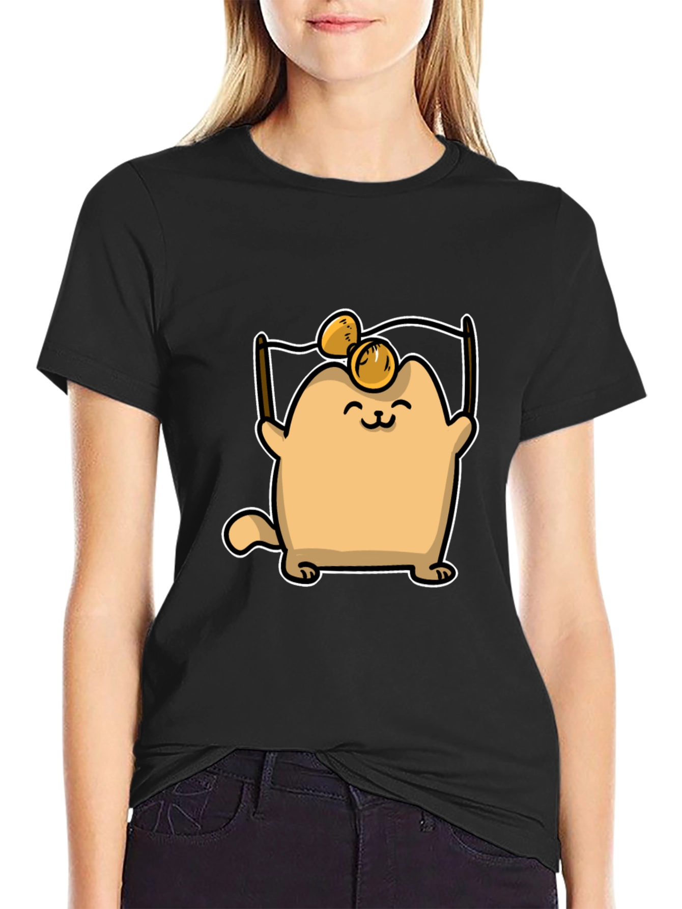 Cute Cat T-Shirt - Cartoon Design