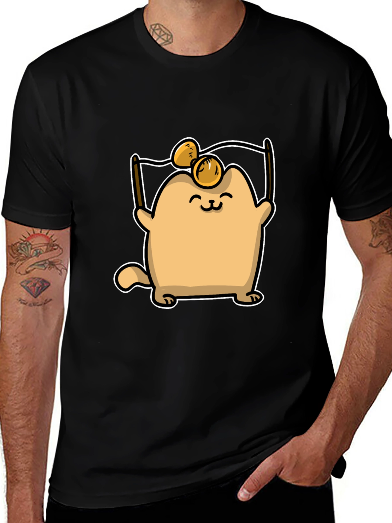 Cute Cat T-Shirt - Cartoon Design