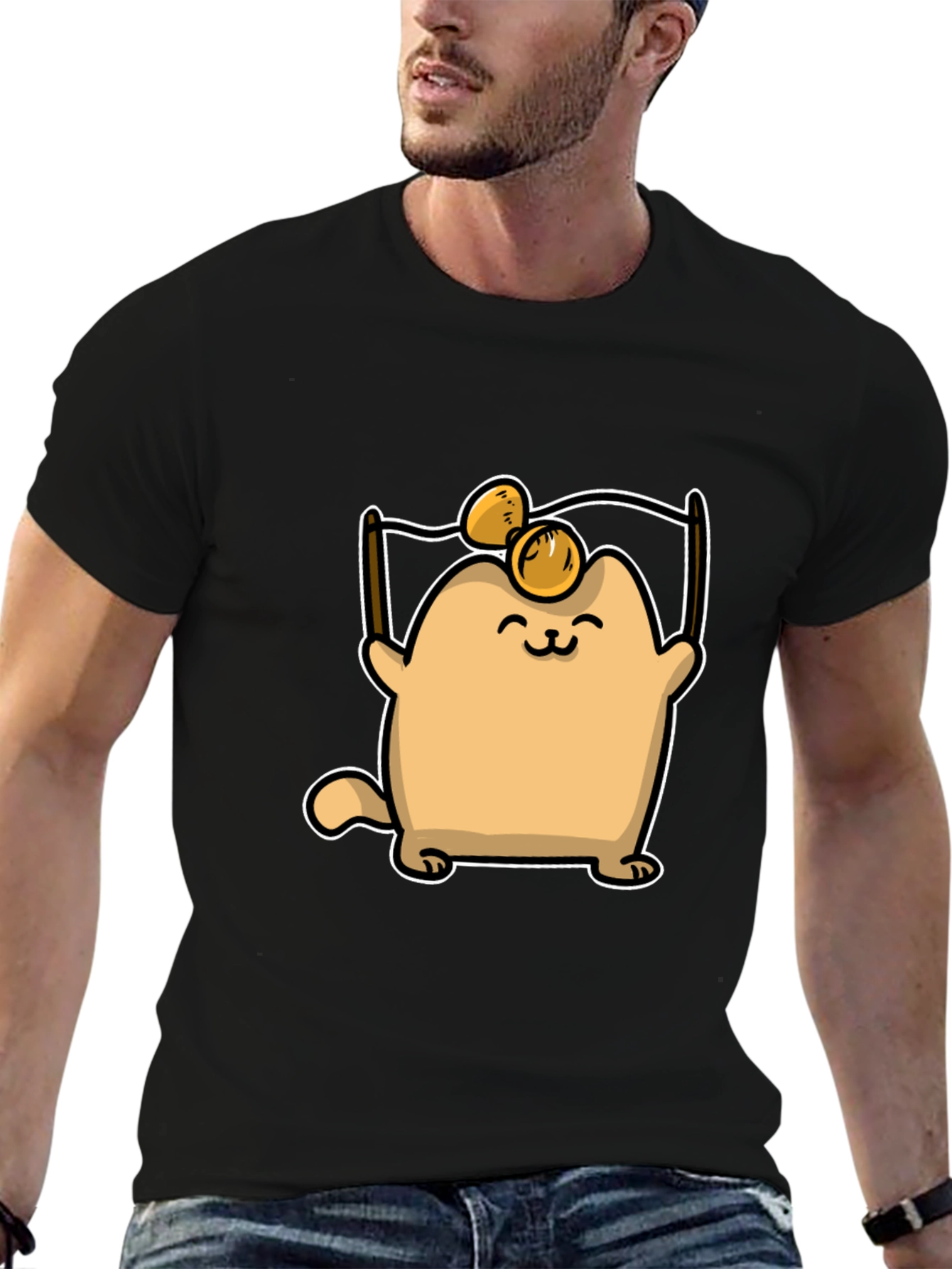 Cute Cat T-Shirt - Cartoon Design