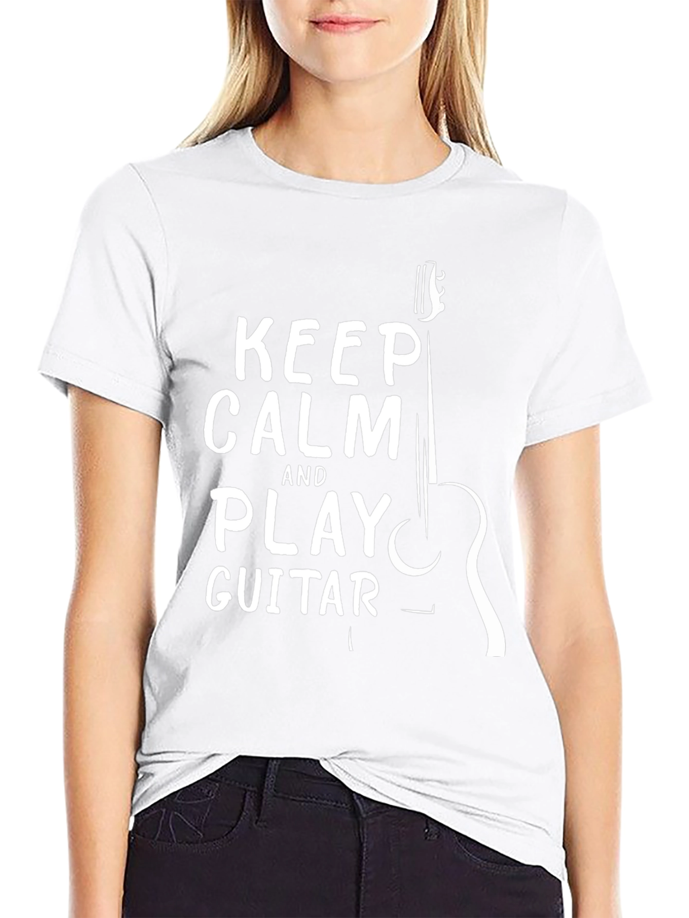 Keep Calm and Play Guitar Graphic T-Shirt