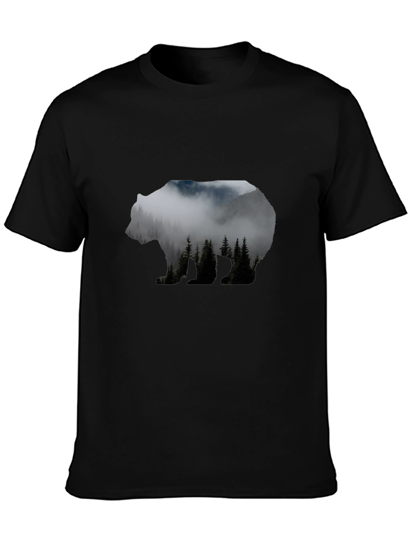 Bear Silhouette Forest Graphic Tee