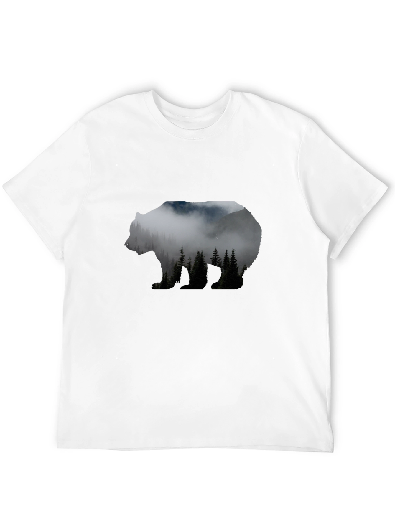 Bear Silhouette Forest Graphic Tee
