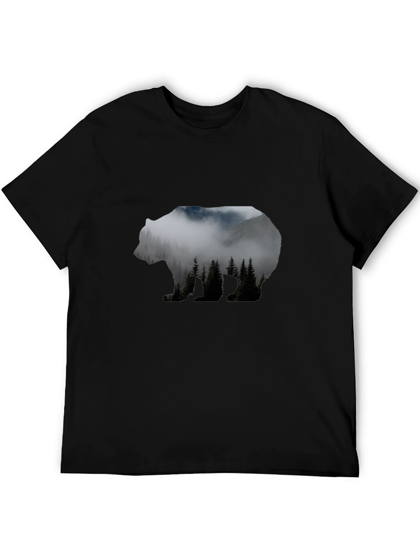 Bear Silhouette Forest Graphic Tee