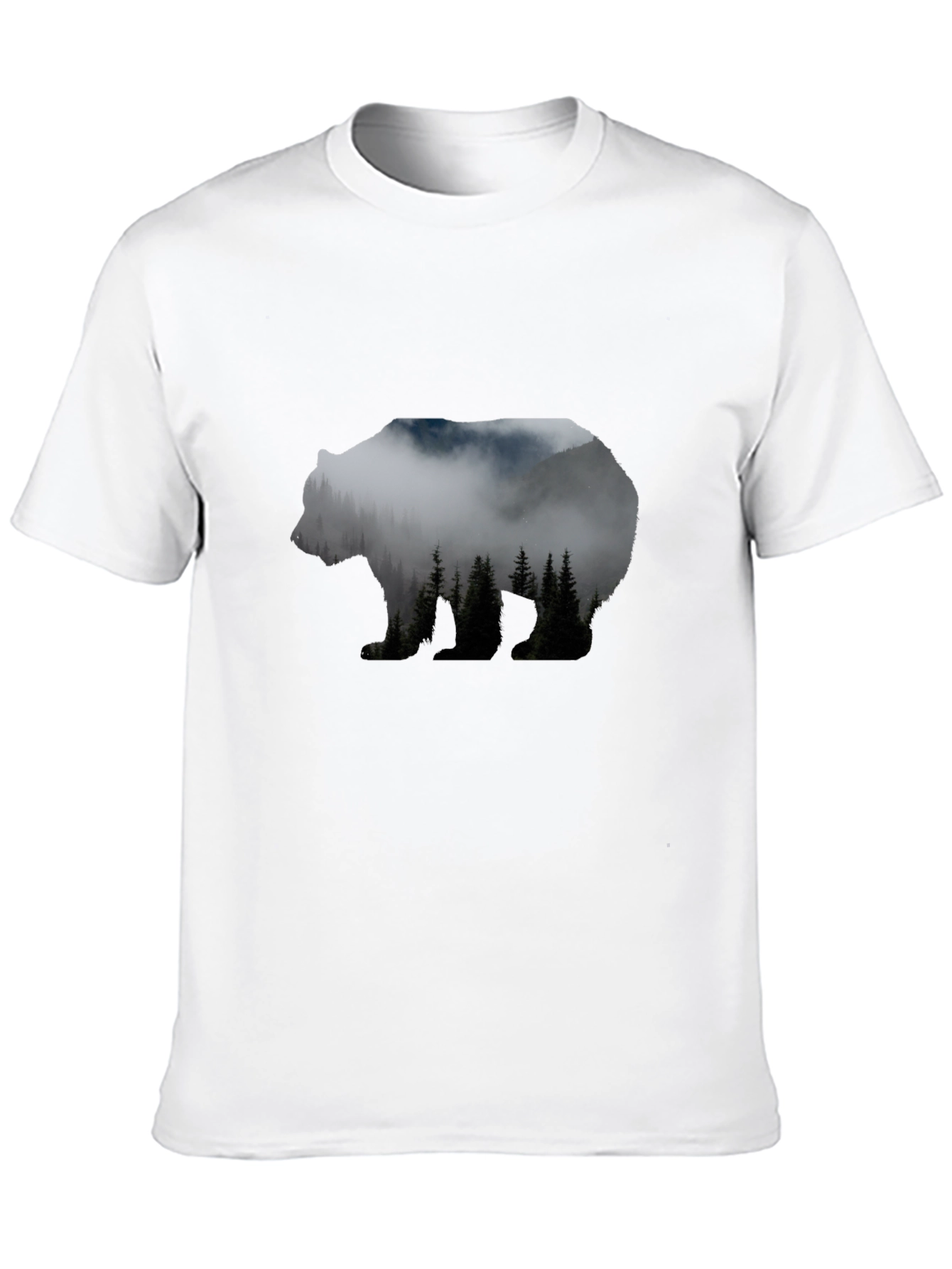 Bear Silhouette Forest Graphic Tee