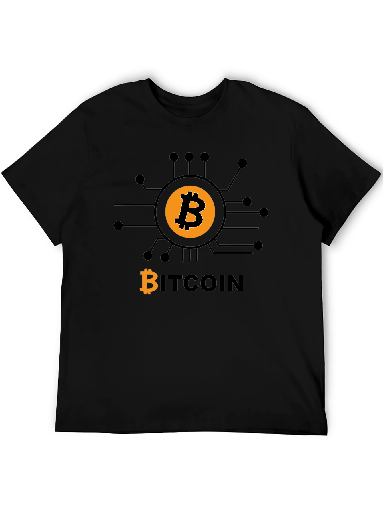 Bitcoin Tech Circuit Black T-Shirt - Crypto Currency Tee