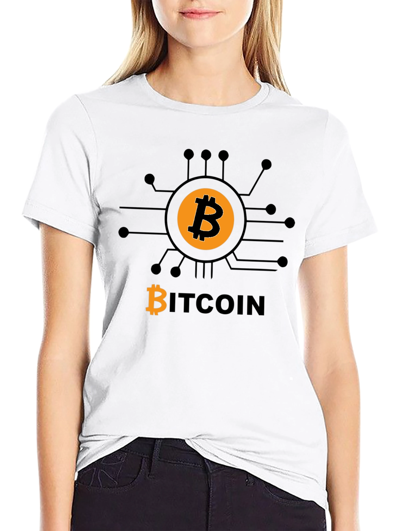 Bitcoin Tech Circuit Black T-Shirt - Crypto Currency Tee