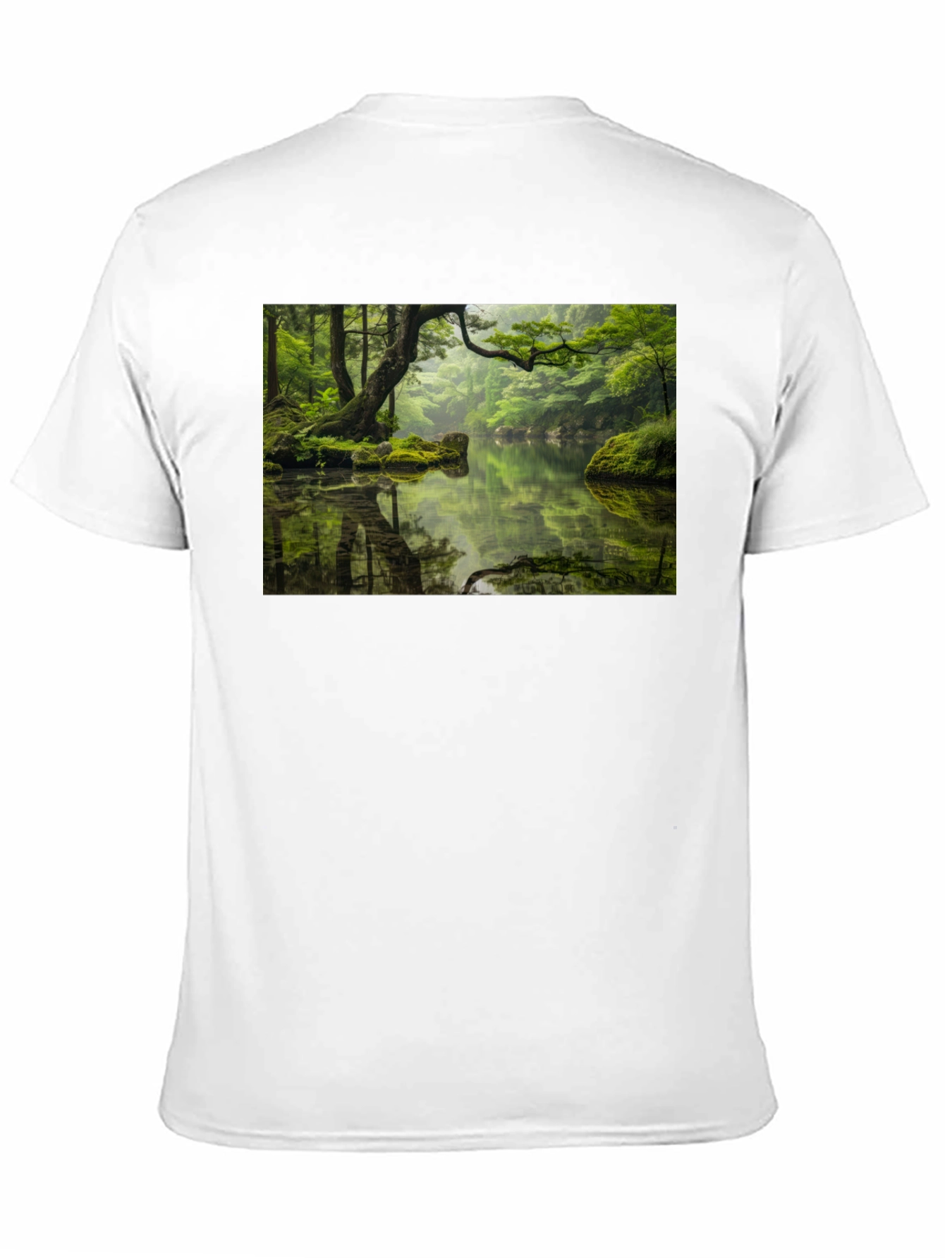 Nature Reflection Graphic Tee - Soft Black Cotton
