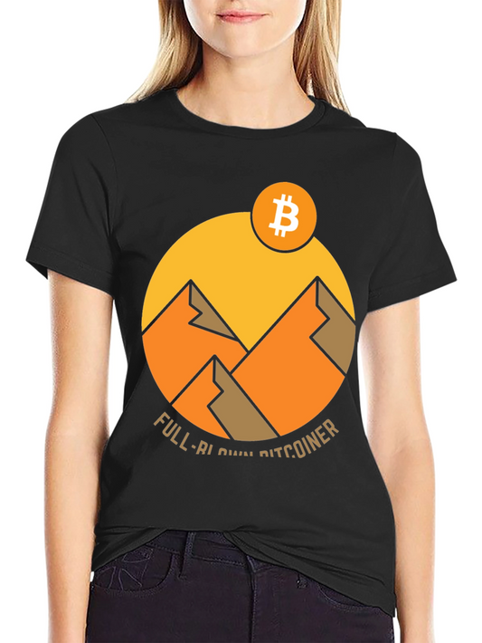 Full-Bitcoin Mountain Graphic Tee - Black Crypto Shirt