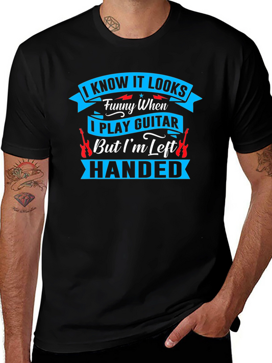 Funny Left Handed Guitar Player T-Shirt