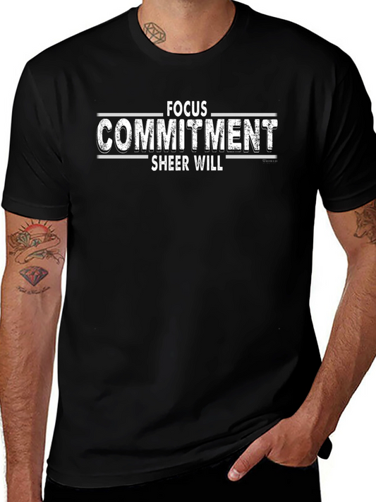 Focus Commitment Sheer Will Black T-Shirt
