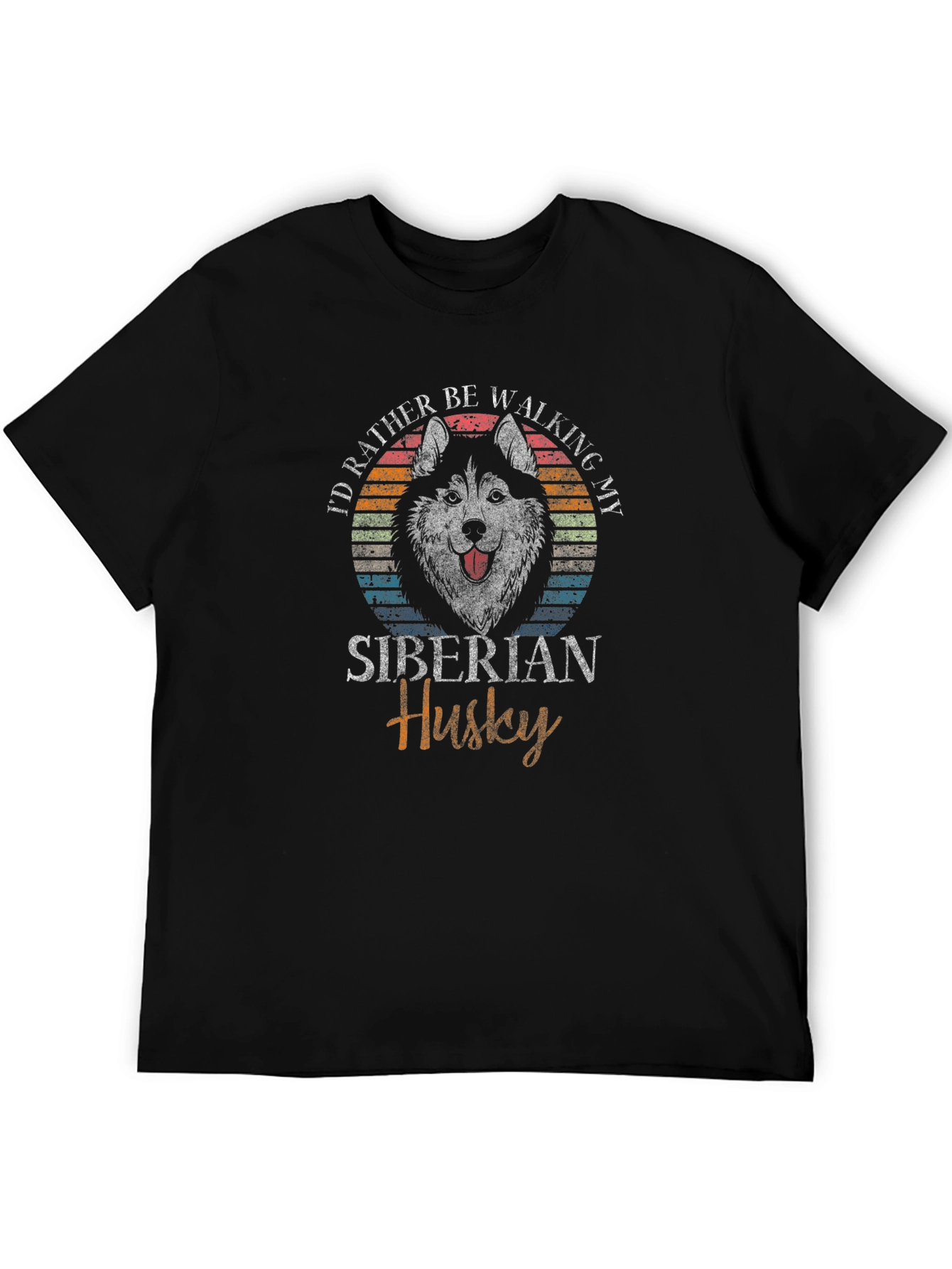 Siberian Husky Dog Graphic Print Mens T-Shirt