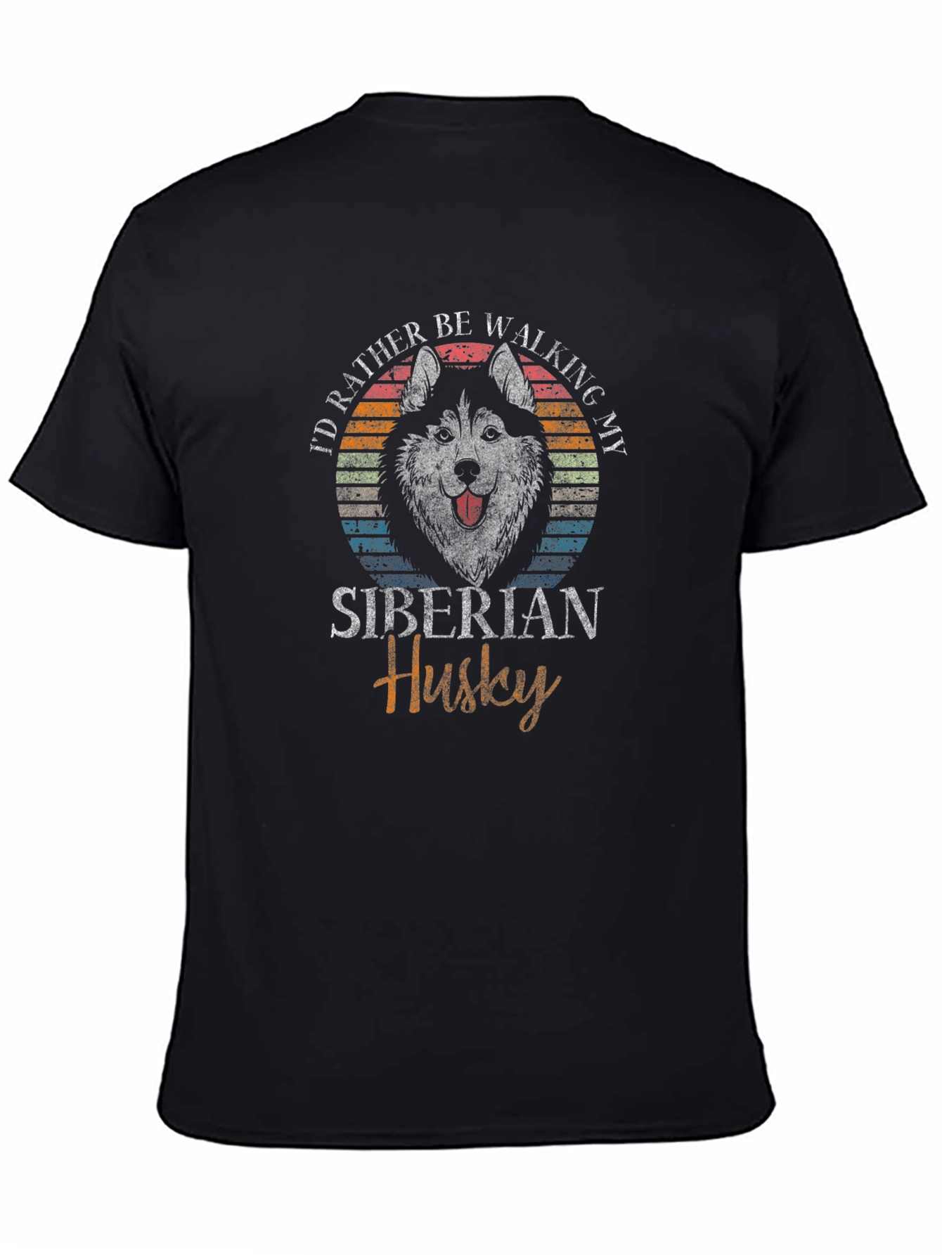 Siberian Husky Dog Graphic Print Mens T-Shirt