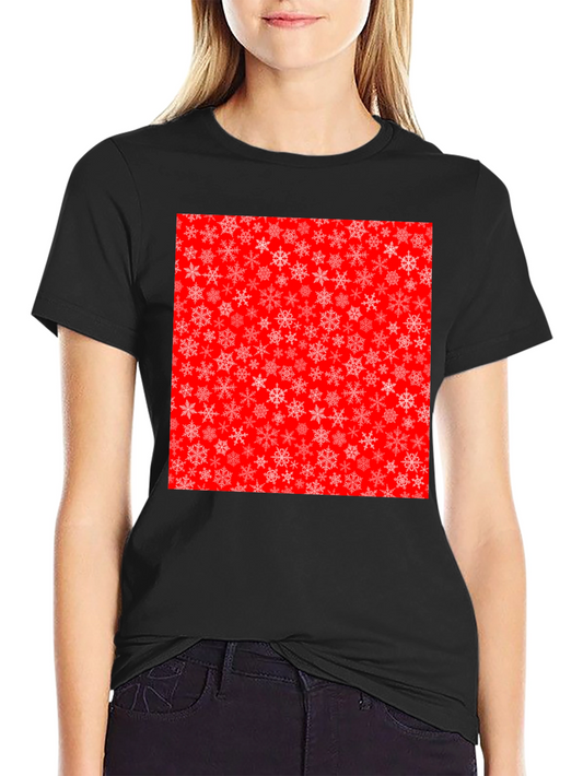Festive Snowflake Pattern T-Shirt