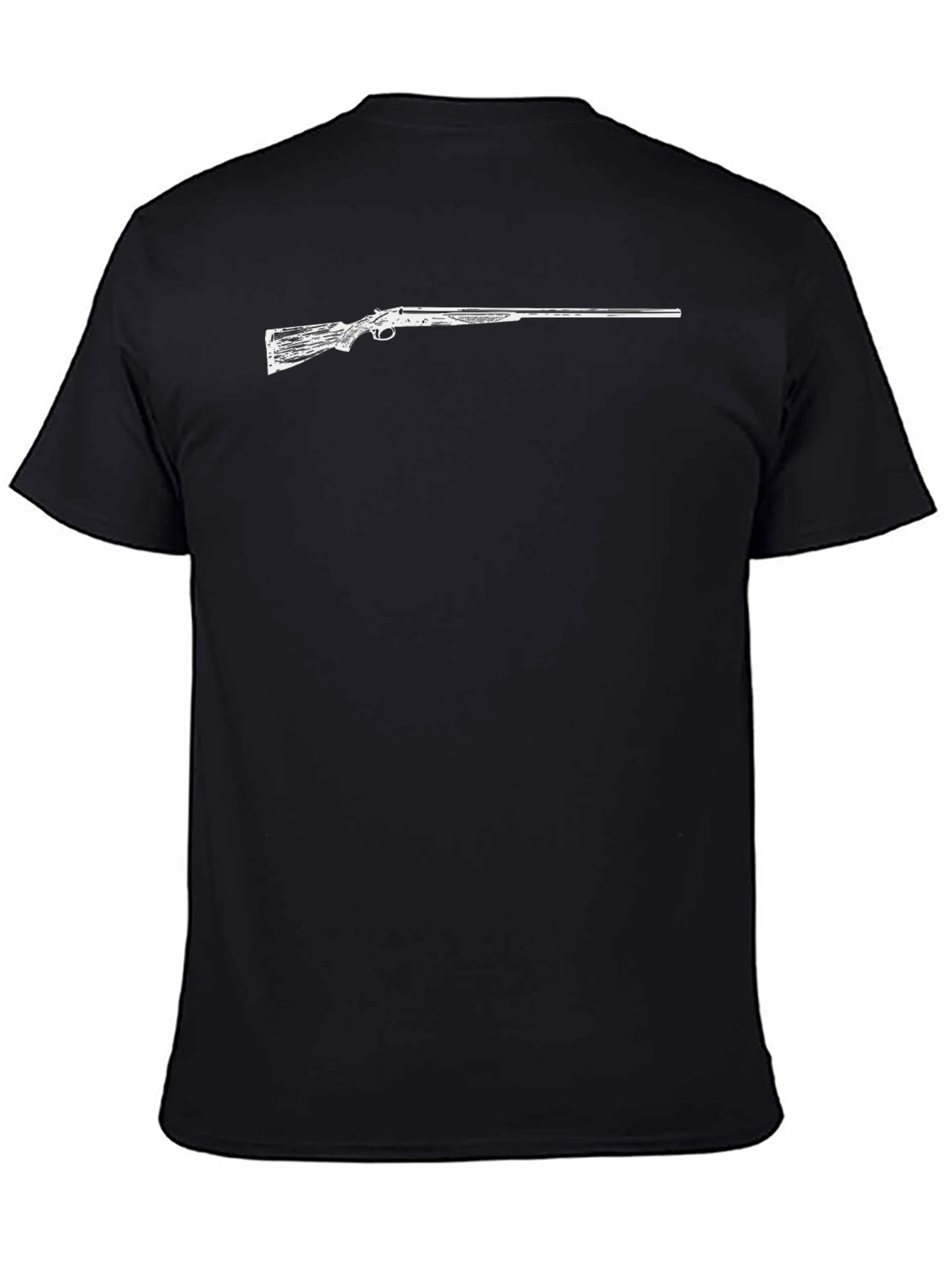 Gun Graphic Black T-Shirt - Mens Crew Neck Tee