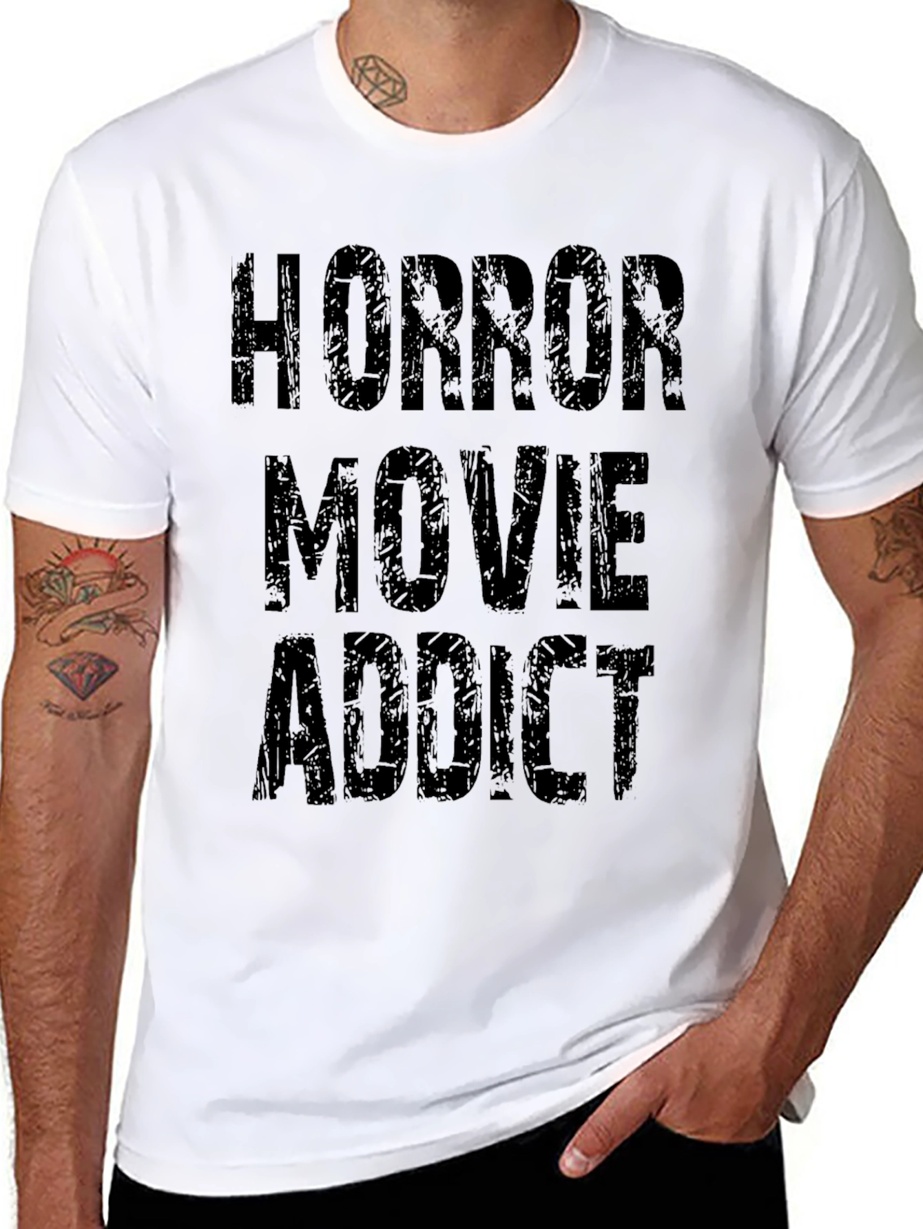 Horror Movie Addict Black Graphic Tee