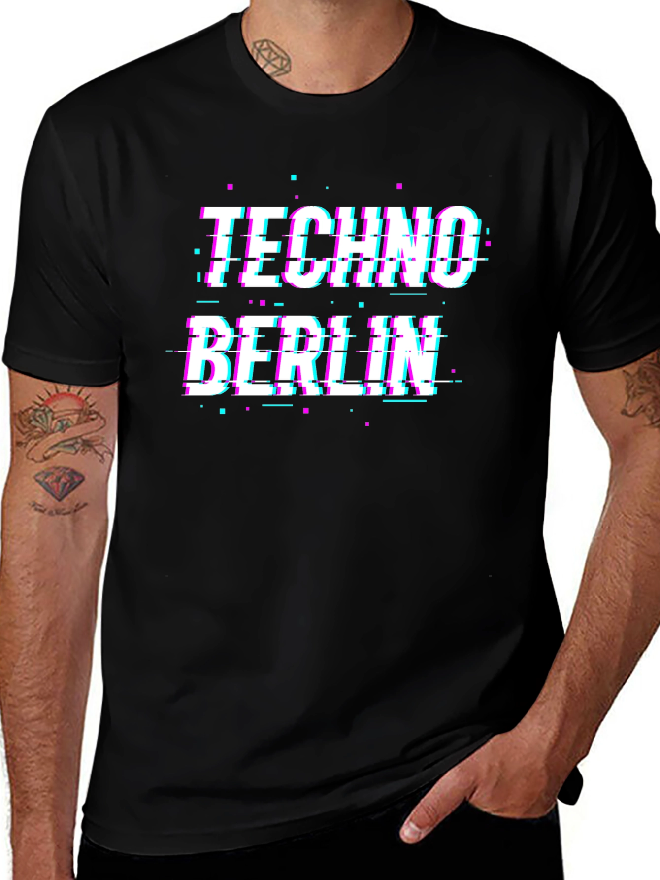 Techno Berlin Glitch T-Shirt - Rave Style
