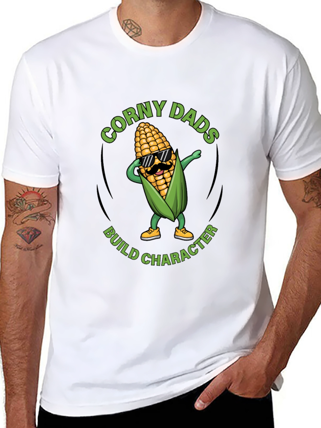 Corny Dads Build Character T-Shirt
