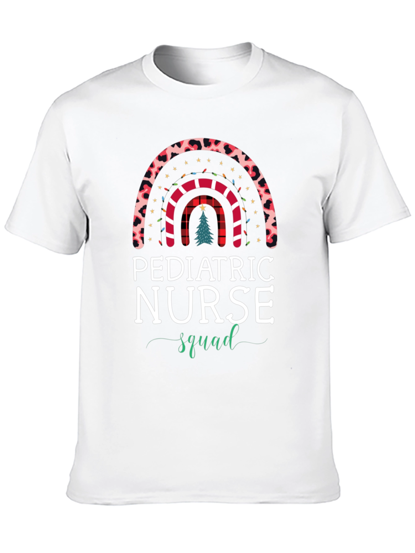 Pediatric Nurse Squad Christmas Rainbow T-Shirt