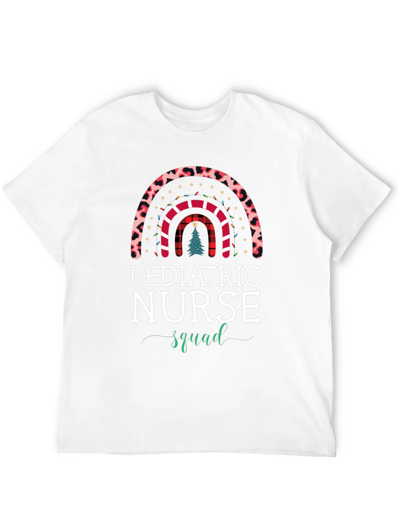 Pediatric Nurse Squad Christmas Rainbow T-Shirt