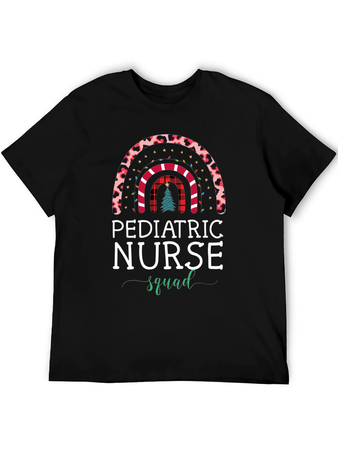 Pediatric Nurse Squad Christmas Rainbow T-Shirt