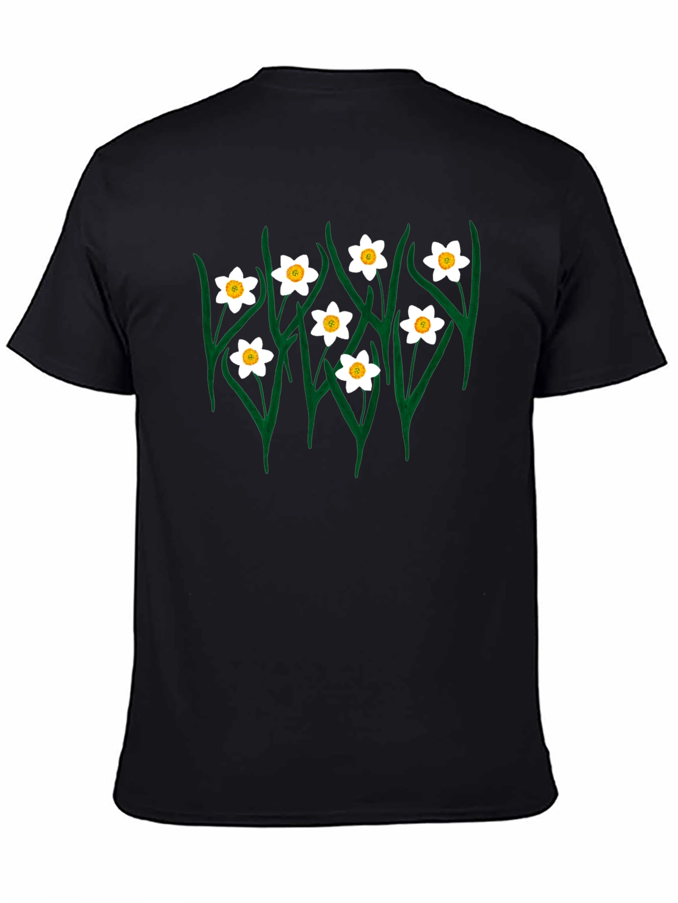 Floral Graphic Tee - Black Daffodil T-Shirt