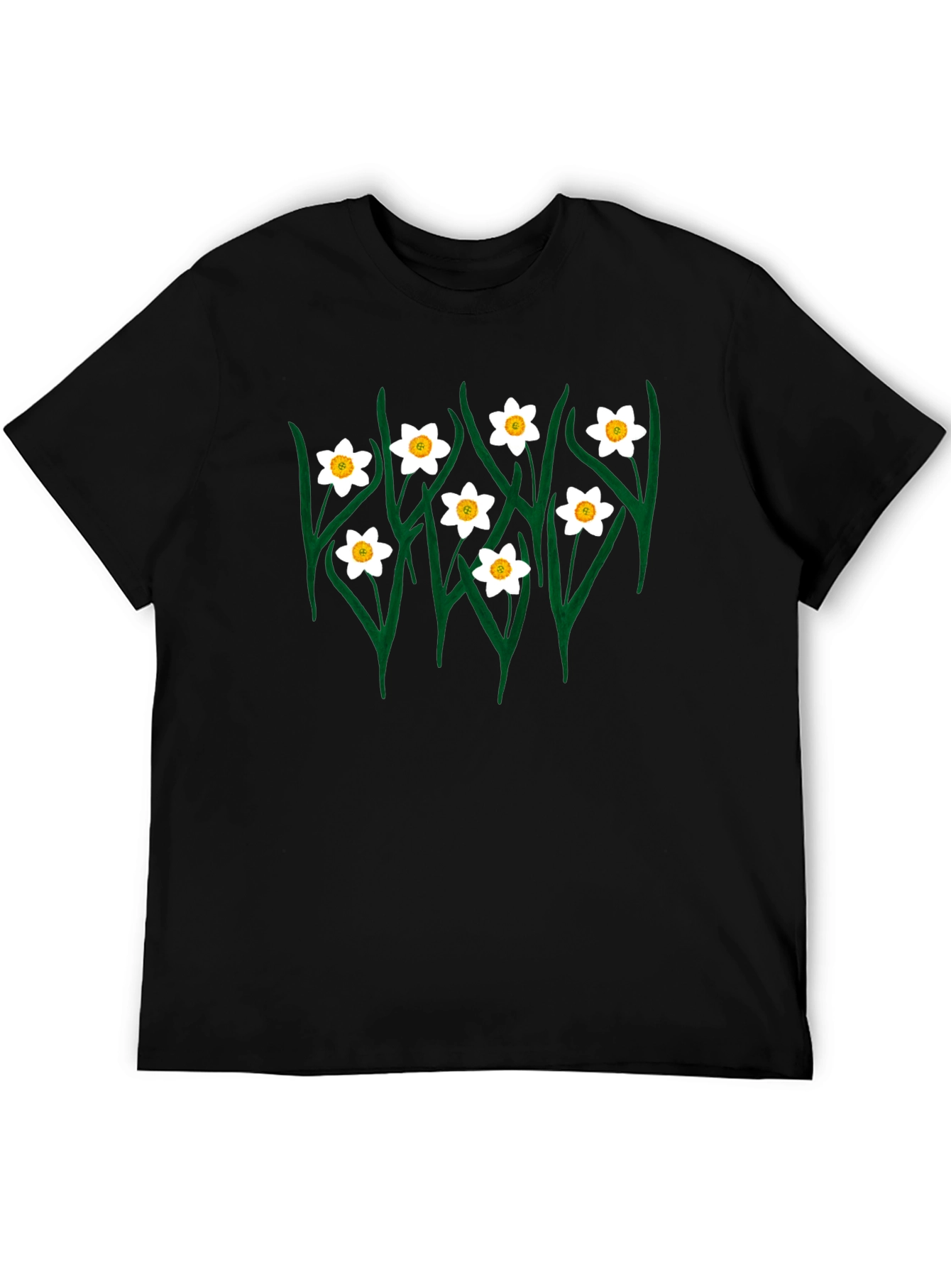 Floral Graphic Tee - Black Daffodil T-Shirt