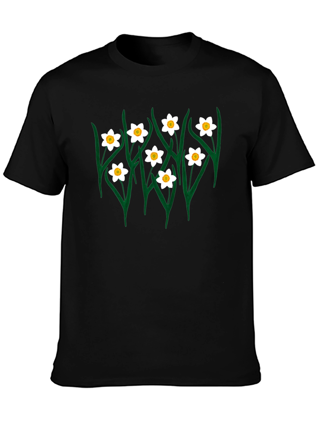 Floral Graphic Tee - Black Daffodil T-Shirt