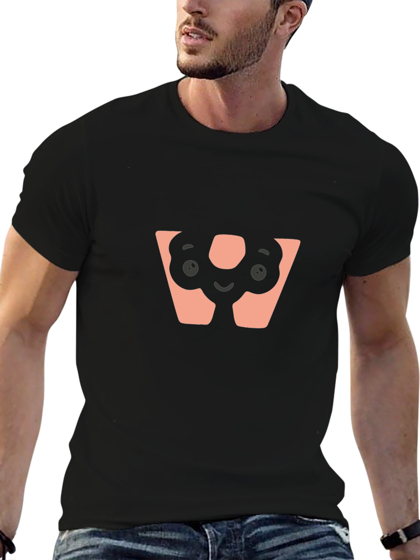 Unique Graphic T-Shirt - W Face Design