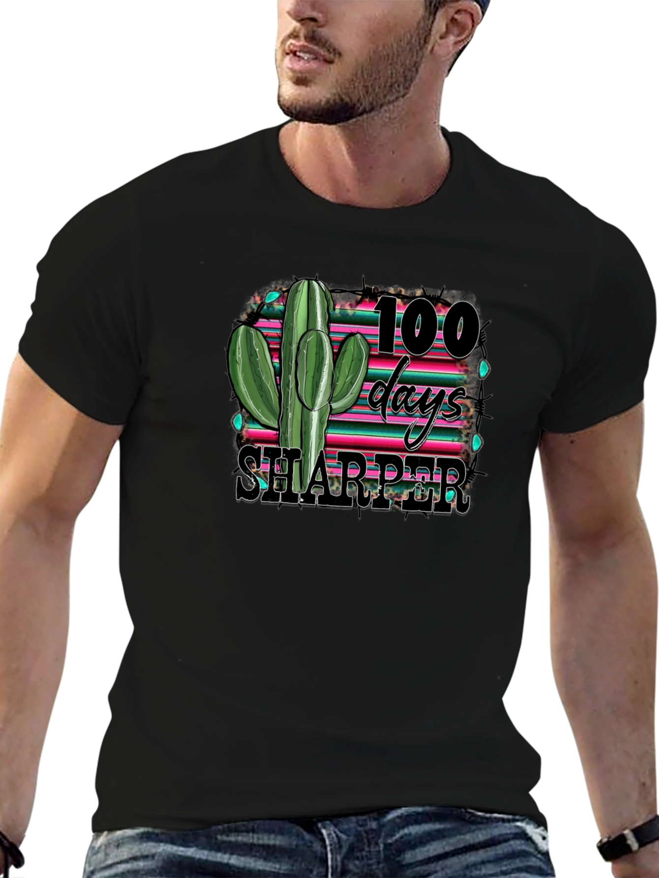 100 Days Sharper Cactus Graphic Tee